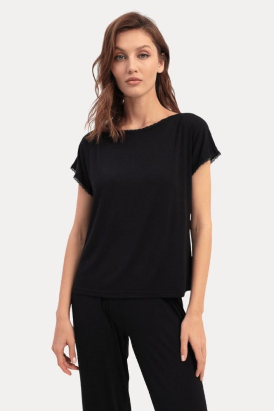 Dámské bambusové pyžamo NATHALIE - Velikost: XL, Barva: Černá