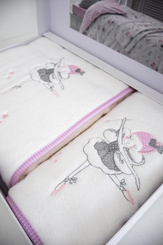 Set cadou pentru copii, prosop și prosop de corp MISS BALLERINA, 2 buc