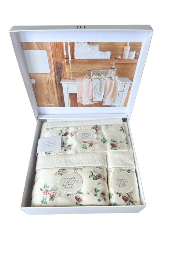 Set cadou de prosoape și prosop de corp ROSELAND, 3 buc