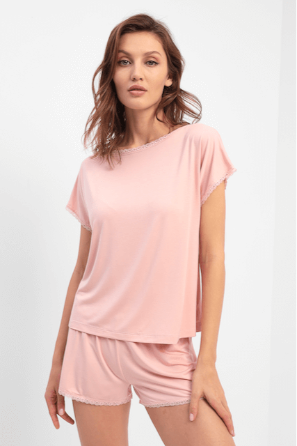 Pijamale pentru femei MIRANDA din bambus - Mărime: XL, Culoare: Roz / Pink