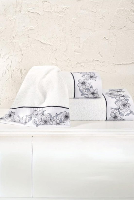 Dárková sada ručníků a osušky MARTHA, 3 ks - Rozměr: Sada (malý ručník 30x50cm, ručník 50x100cm, osuška 75x150cm), Barva: Bílá