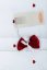 Prosop de corp MICRO LOVE 75x150 cm - Culoare: Alb - inimioare roșu / Red hearts
