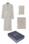 Damenbademantel STELLA + Handtuch + Badetuch + box - Größe: L, Farbe: Pflaume / Plum red