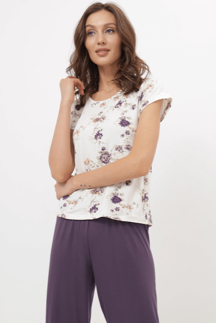 Pijamale femei STEFANIA din bambus M Violet