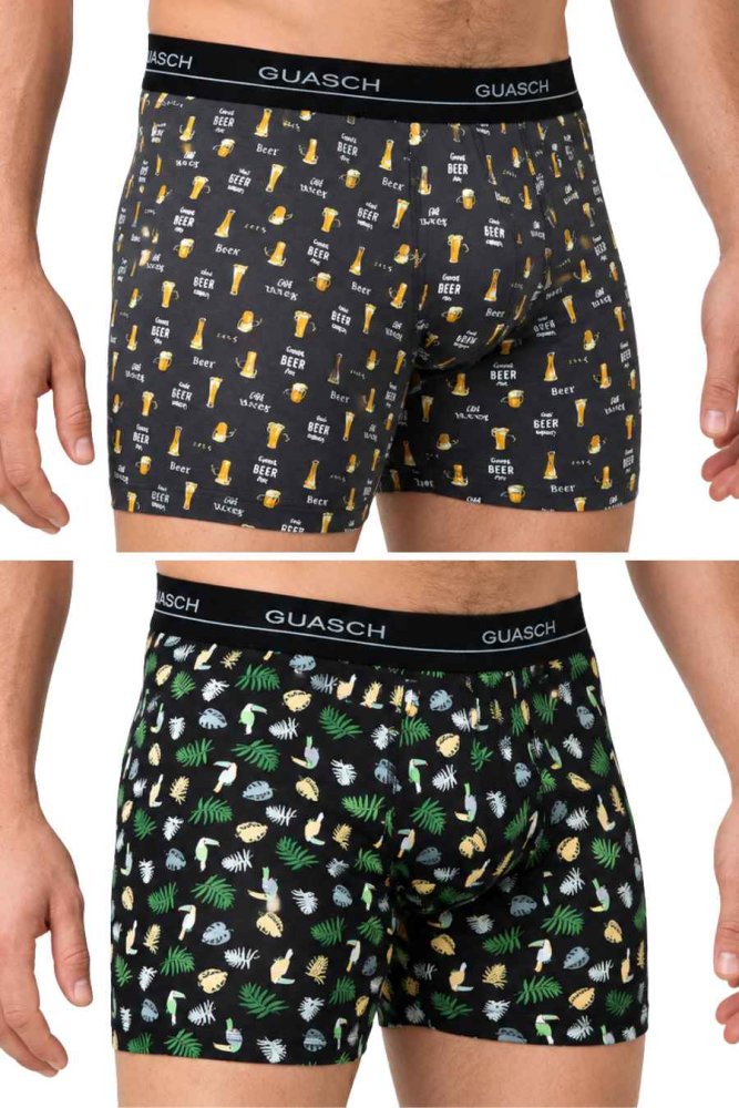 2 Pack, Boxeri pentru bărbați TONY, din bumbac elastic M În cutie cadou 2 buc