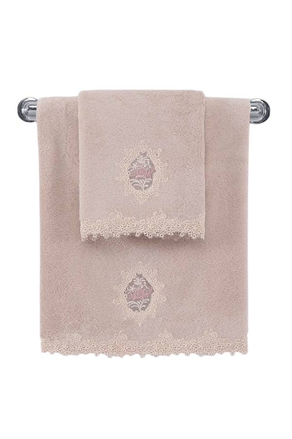 Soft Cotton Dárkové balení ručníků a osušky DESTAN, 3 ks  Pudrová