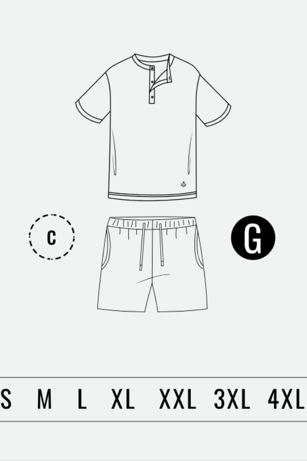 Pánské pyžamo krátké CALEB S Tmavě modrá