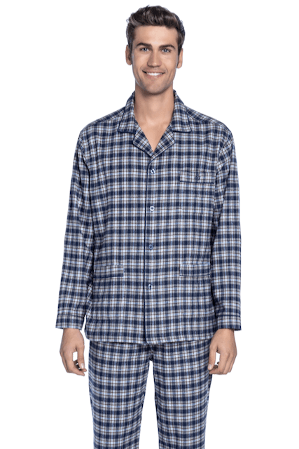Pánské flanelové pyžamo JONATHAN Tmavě modrá XL