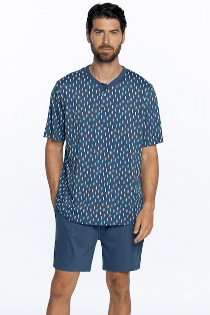 Pánské pyžamo krátké LEO XL Modrá