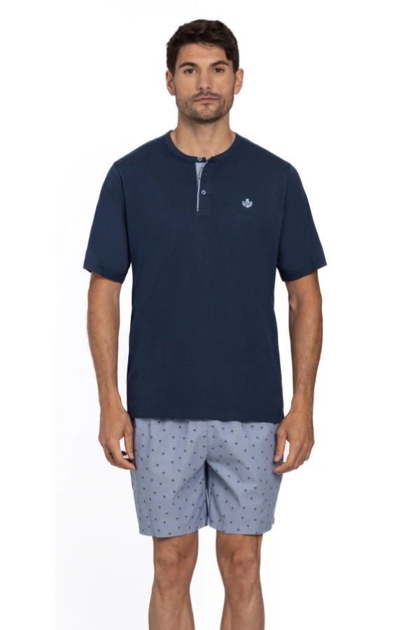 Pijamale pentru bărbați FELIX XXL Albastru închis / Navy