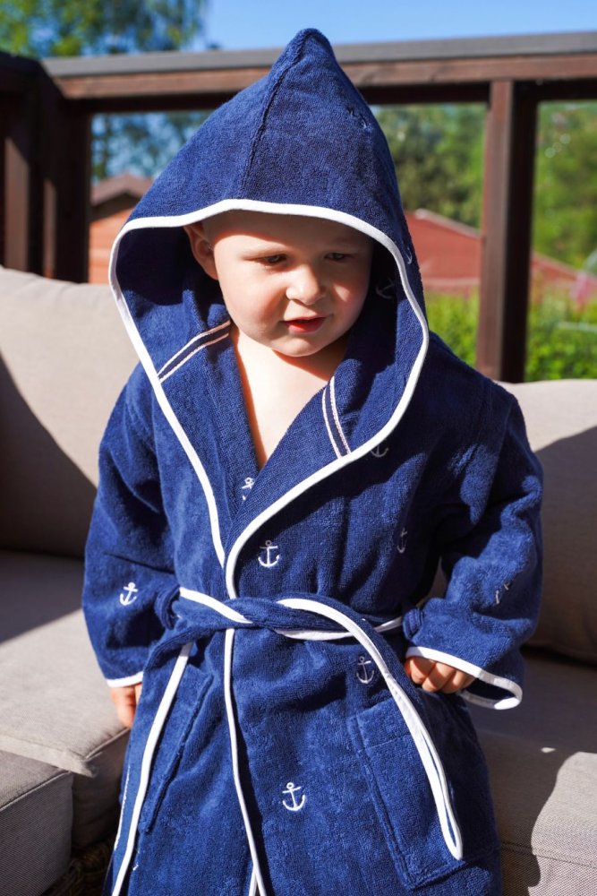 Soft Cotton Detský župan MARINE BOY s kapucňou v darčekovom balení