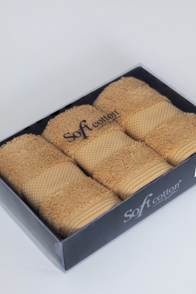 Set cadou prosoape mici DELUXE, 3 buc Muștar