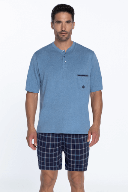 GUASCH Pánské pyžamo krátké FABIO L Modrá