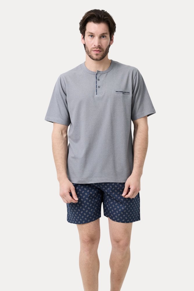 Pánské pyžamo krátké ANDRE L Šedá