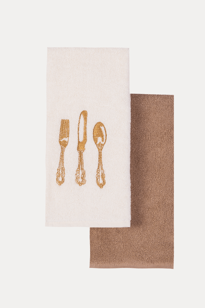 Prosoape de bucătărie HOME, 2 buc Crem-Bej / Cream-Beige Set