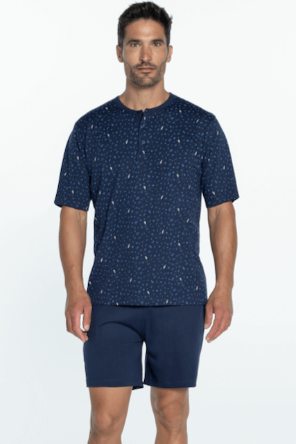 GUASCH Pánské pyžamo krátké NATANIEL S Tmavě modrá