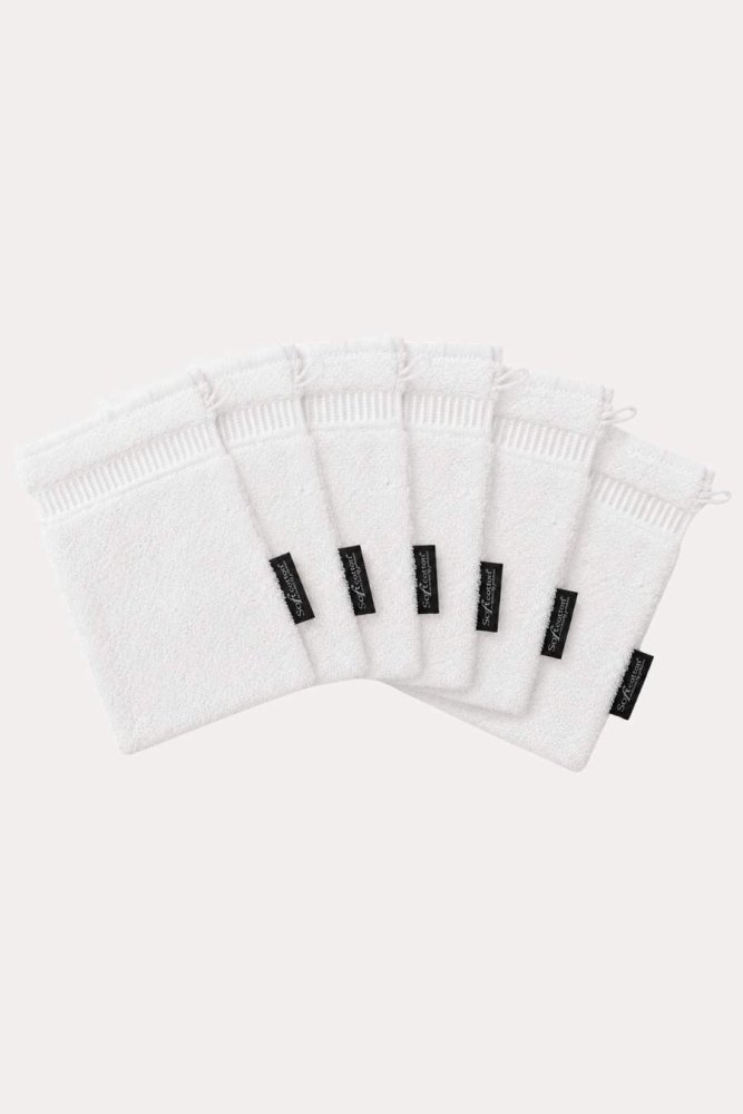 Set avantajos de mănuși de baie din frotir SOFT, 6 buc. Alb / White