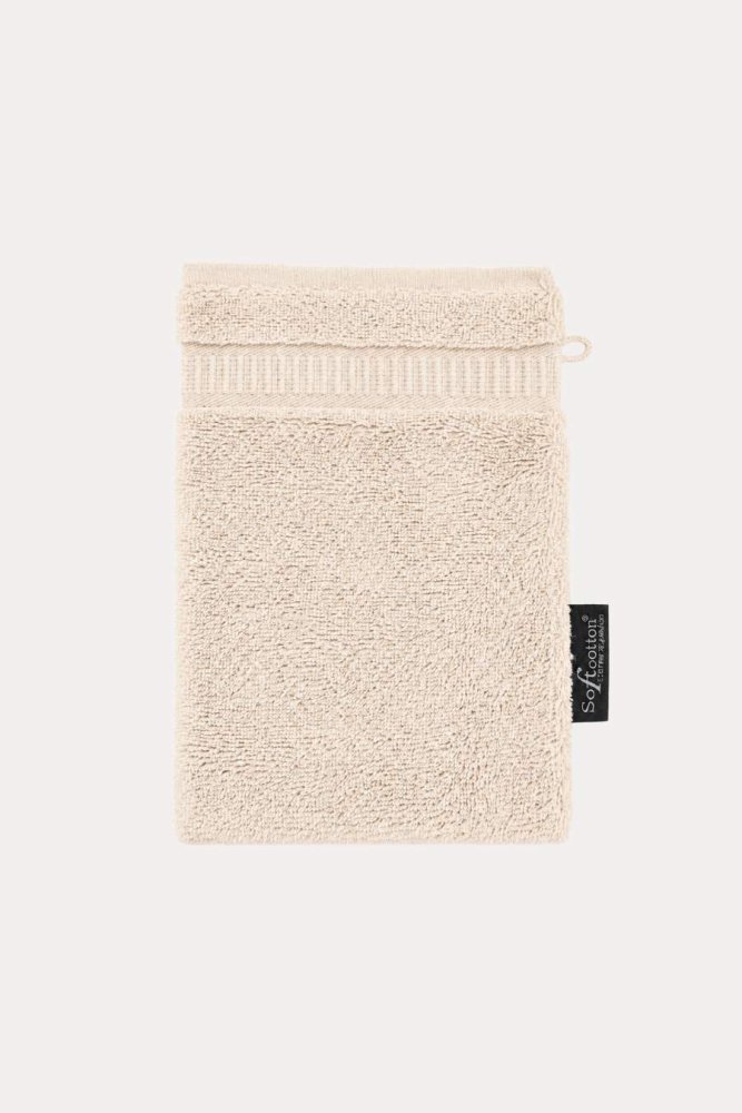 Mănușă de baie frotir SOFT 16x22 cm Bej deschis / Light beige