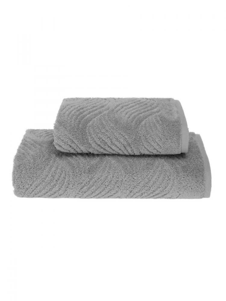 Soft Cotton Sada Ručníků WAVE 50x100 cm + 75x150 cm Šedá S + papučky (40/42) + ručník + box