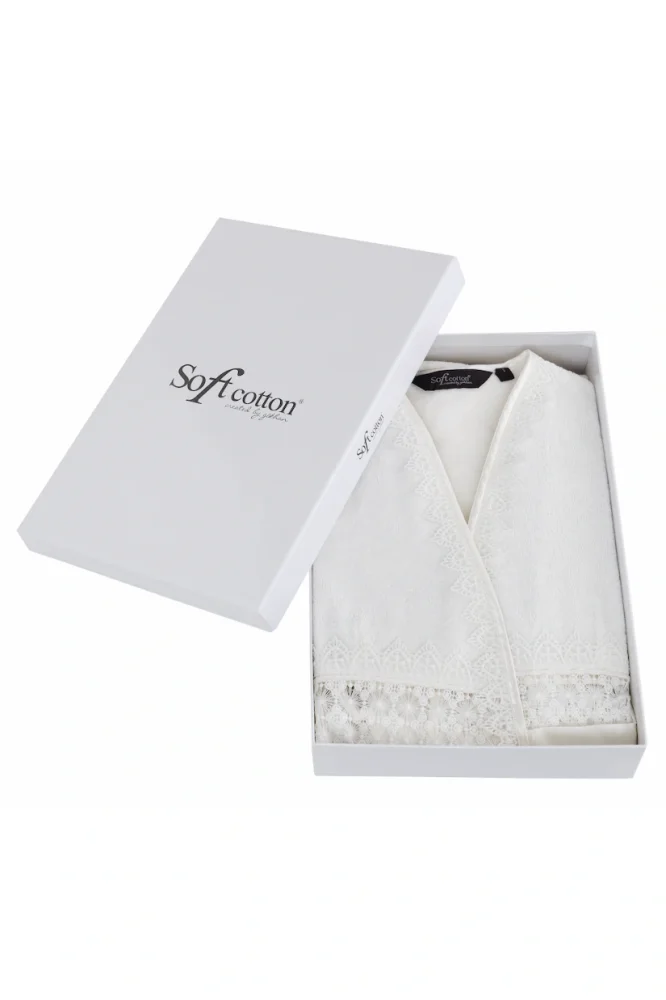 Soft Cotton Dámsky elegantný župan DEMET v darčekovom balení