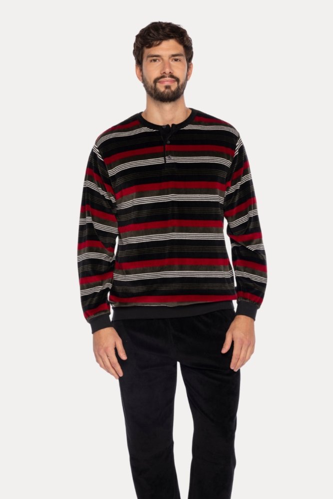 Pijamale călduroase pentru bărbați JULIO XXL Maro