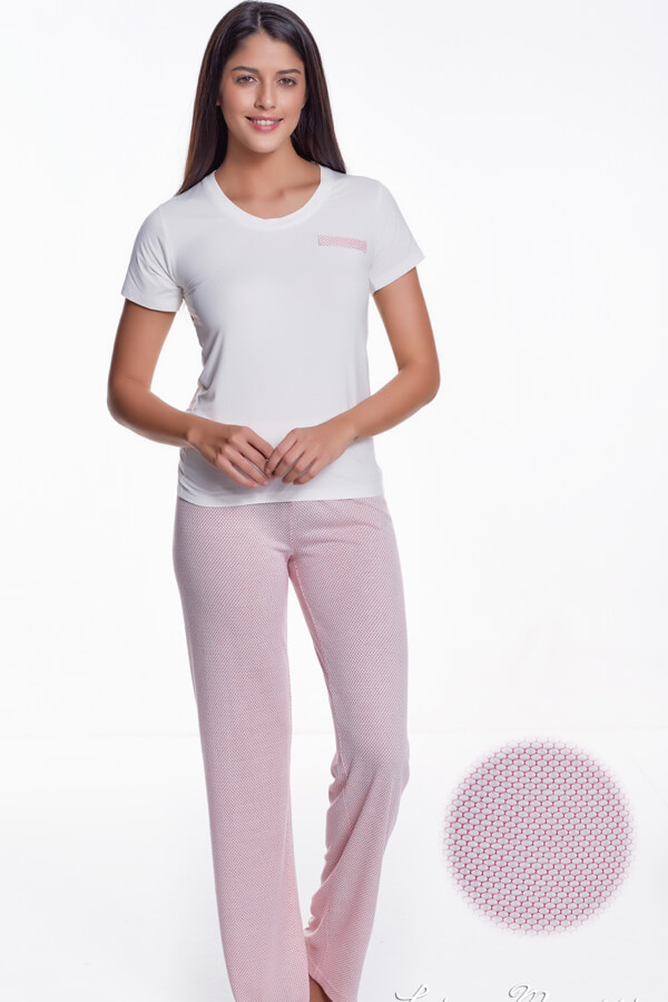 Pijamale pentru femei EMA din bambus XL Roz / Pink