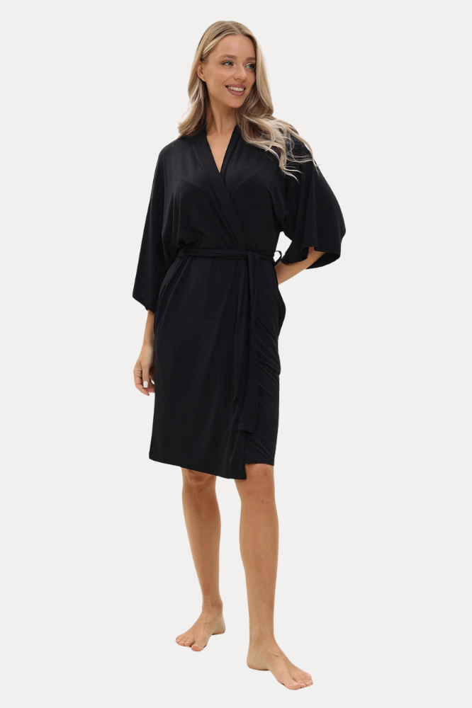 Halat pentru femei BEATRICE din bambus S Negru / Black
