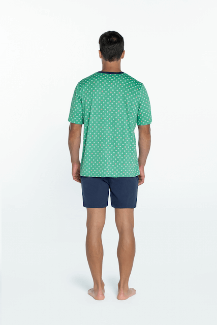 GUASCH Pánské pyžamo krátké XAVIER L Zelená