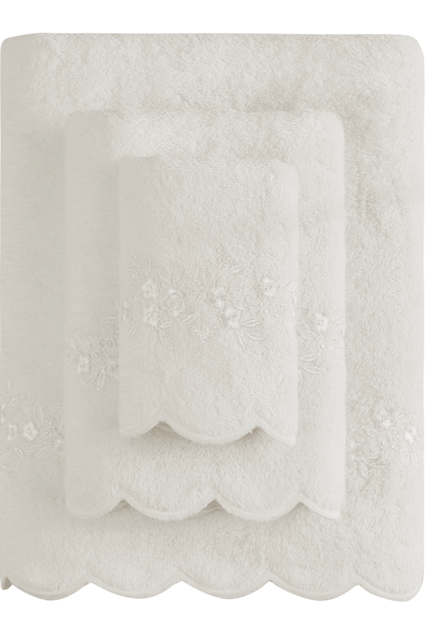 Soft Cotton Dárkové balení ručníků a osušky SILVIA, 3 ks  Smetanová
