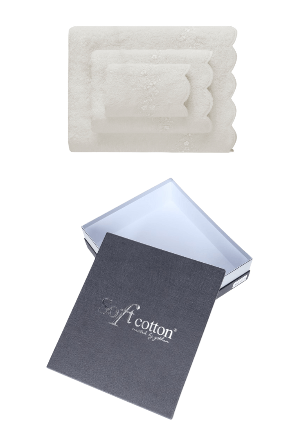 Фото - Рушник Soft Cotton Podarunkowy zestaw ręczników SILVIA, 3 szt Śmietankowy 807777B 