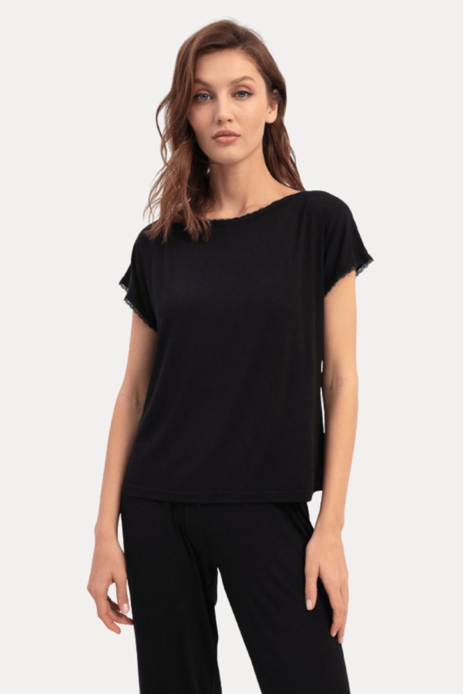 Pijamale femei NATHALIE din bambus L Negru / Black