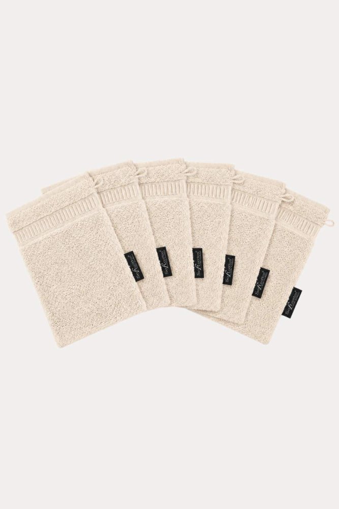 Set avantajos de mănuși de baie din frotir SOFT, 6 buc. Bej deschis / Light beige