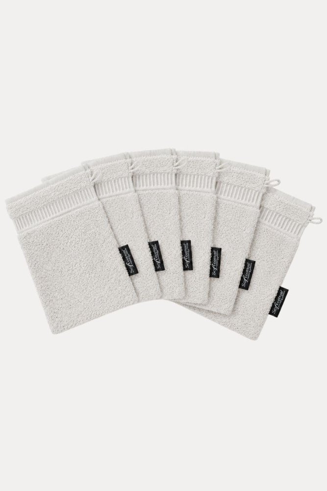 Set avantajos de mănuși de baie din frotir SOFT, 6 buc. Gri deschis / Light Grey