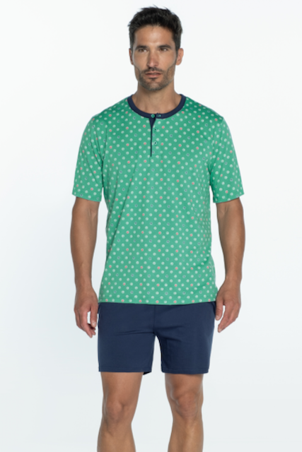 GUASCH Pánské pyžamo krátké XAVIER S Zelená