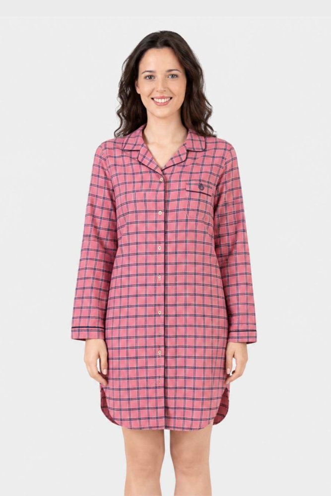 Cămașă de noapte din flanel pentru femei MANUELLA S Roz / Pink