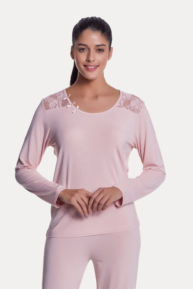 Pijamale pentru femei din bambus PAOLA XL Roz / Pink